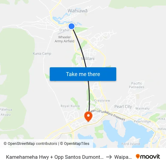 Kamehameha Hwy + Opp Santos Dumont Av to Waipahu map