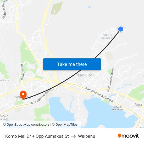 Komo Mai Dr + Opp Aumakua St to Waipahu map