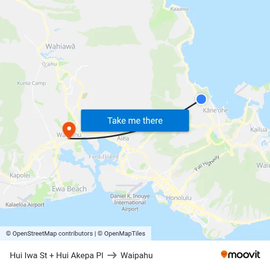 Hui Iwa St + Hui Akepa Pl to Waipahu map
