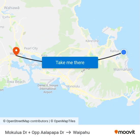 Mokulua Dr + Opp Aalapapa Dr to Waipahu map