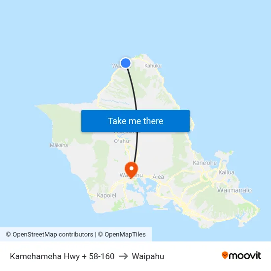 Kamehameha Hwy + 58-160 to Waipahu map
