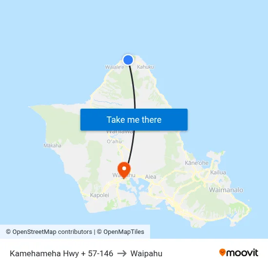 Kamehameha Hwy + 57-146 to Waipahu map