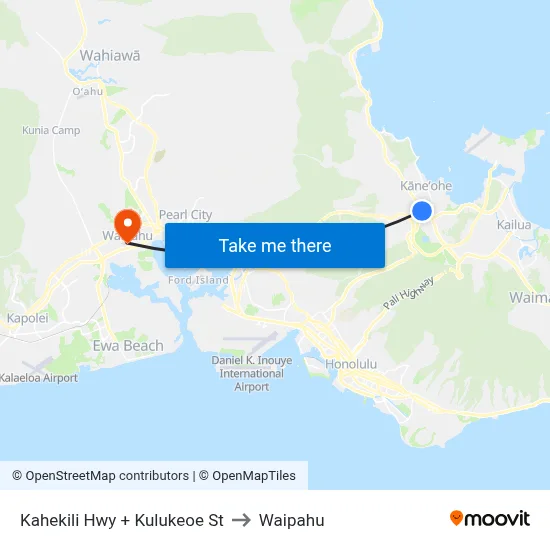 Kahekili Hwy + Kulukeoe St to Waipahu map
