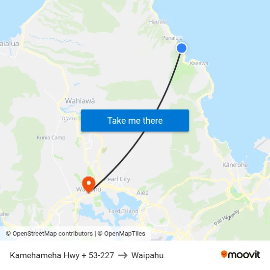 Kamehameha Hwy + 53-227 to Waipahu map