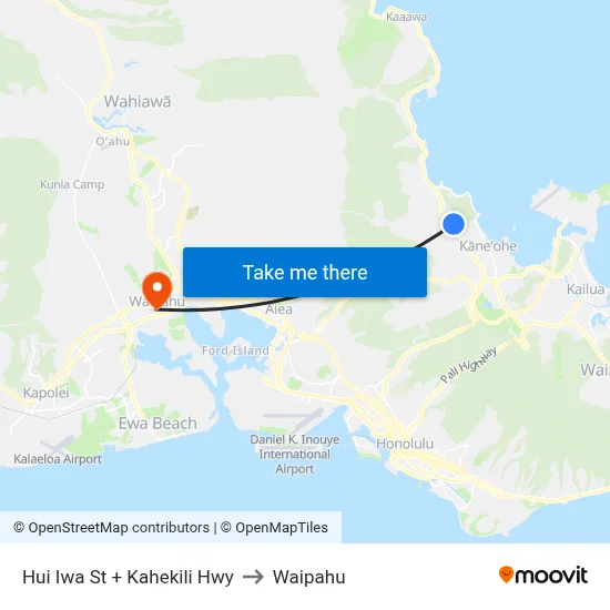 Hui Iwa St + Kahekili Hwy to Waipahu map