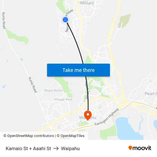 Kamaio St + Aaahi St to Waipahu map