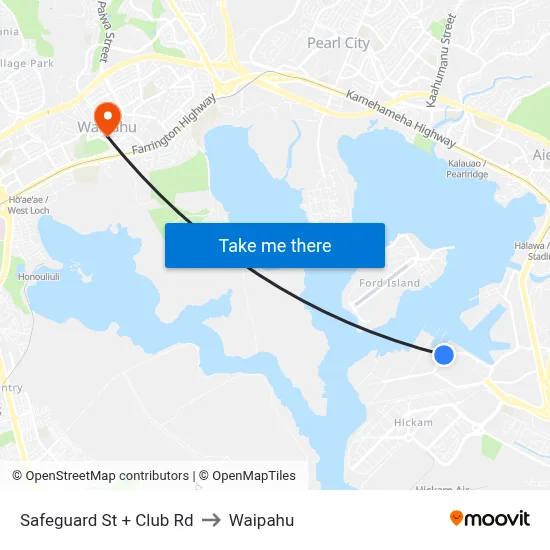 Safeguard St + Club Rd to Waipahu map