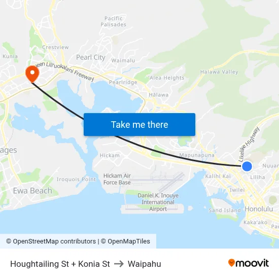 Houghtailing St + Konia St to Waipahu map