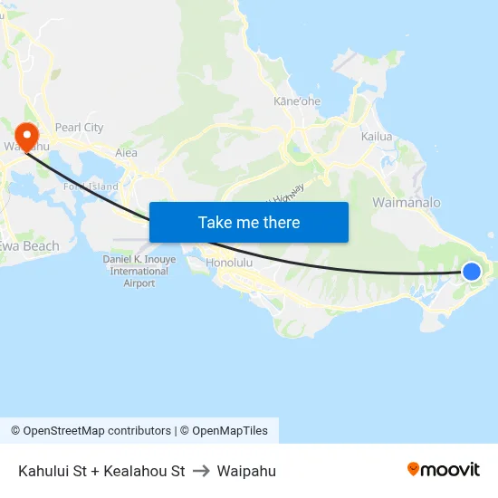 Kahului St + Kealahou St to Waipahu map