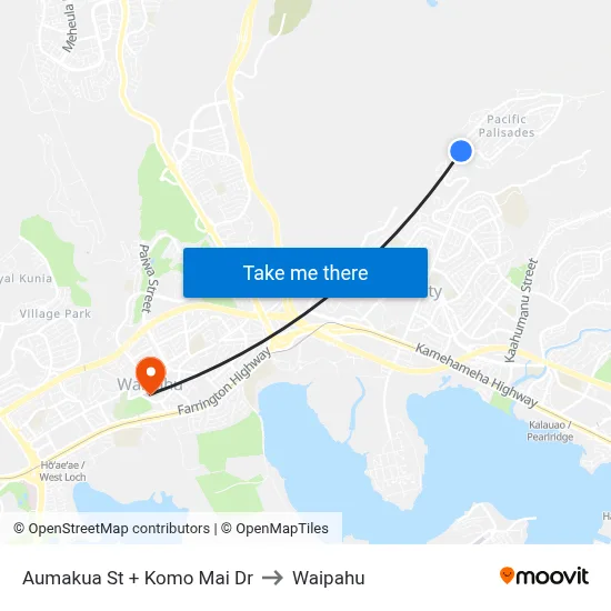 Aumakua St + Komo Mai Dr to Waipahu map