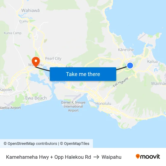Kamehameha Hwy + Opp Halekou Rd to Waipahu map