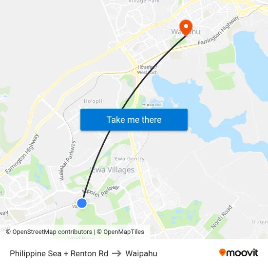 Philippine Sea + Renton Rd to Waipahu map