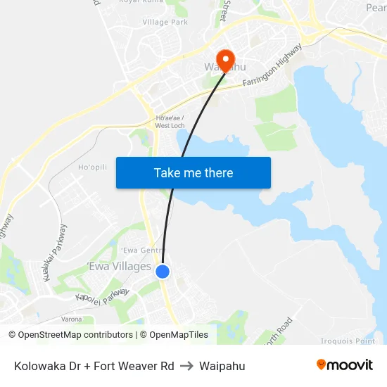 Kolowaka Dr + Fort Weaver Rd to Waipahu map