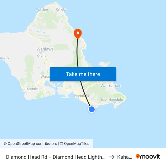 Diamond Head Rd + Diamond Head Lighthouse to Kahana map