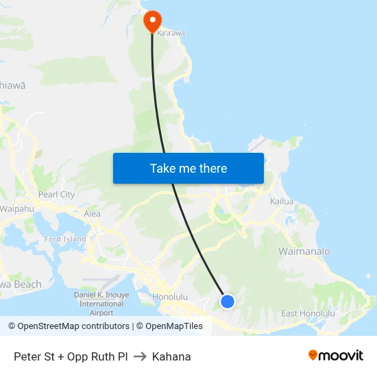 Peter St + Opp Ruth Pl to Kahana map