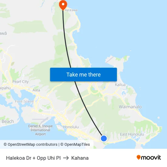 Halekoa Dr + Opp Uhi Pl to Kahana map