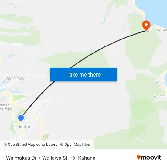 Waimakua Dr + Wailawa St to Kahana map