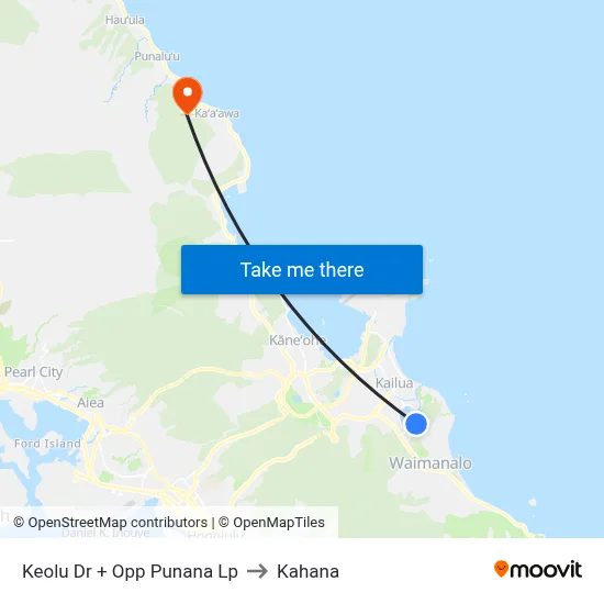 Keolu Dr + Opp Punana Lp to Kahana map