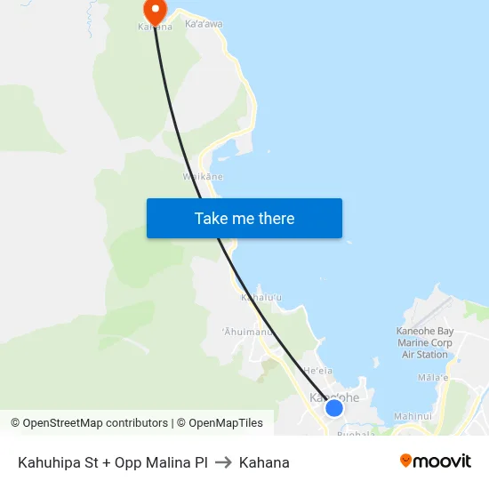 Kahuhipa St + Opp Malina Pl to Kahana map