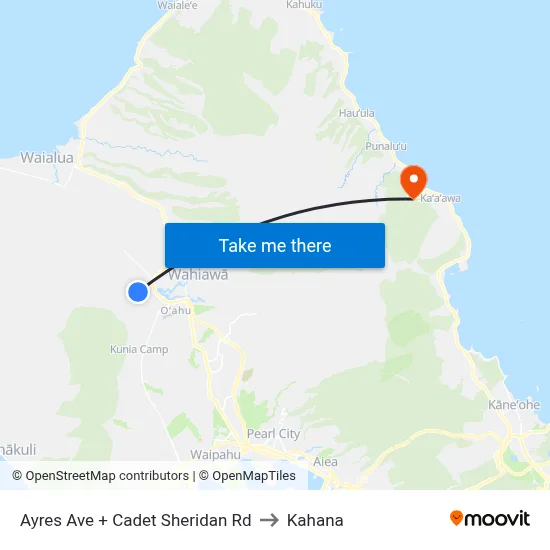 Ayres Ave + Cadet Sheridan Rd to Kahana map