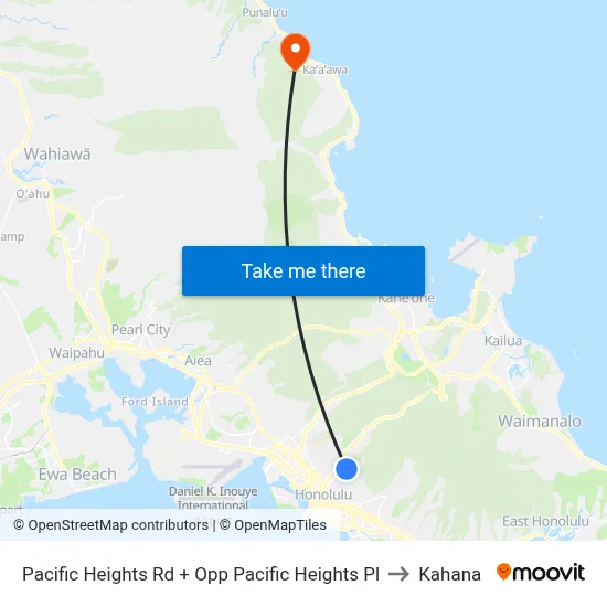 Pacific Heights Rd + Opp Pacific Heights Pl to Kahana map