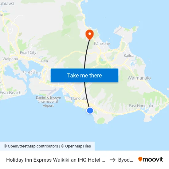 Holiday Inn Express Waikiki an IHG Hotel Honolulu to Byodo-In map