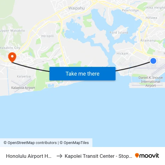 Honolulu Airport HNL to Kapolei Transit Center - Stop 2 map
