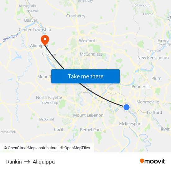 Rankin to Aliquippa map