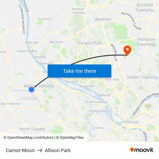 Carnot-Moon to Allison Park map