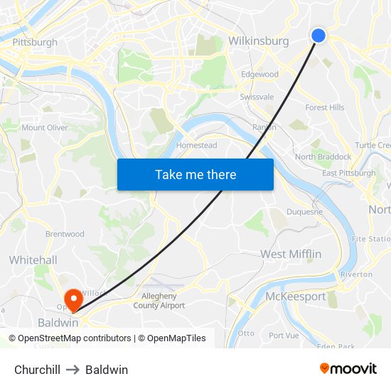 Churchill to Baldwin map