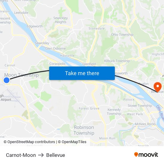 Carnot-Moon to Bellevue map