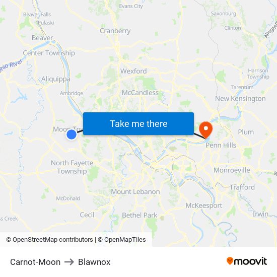 Carnot-Moon to Blawnox map