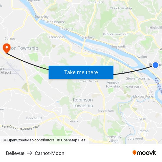 Bellevue to Carnot-Moon map