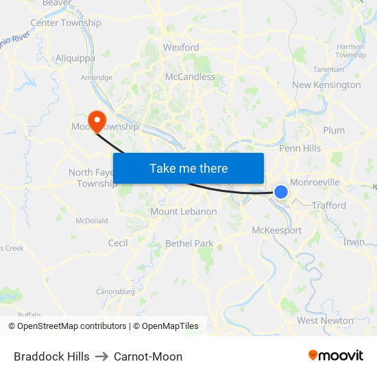 Braddock Hills to Carnot-Moon map