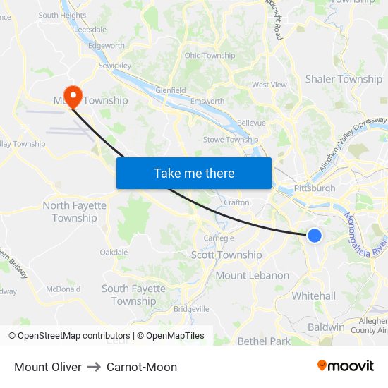 Mount Oliver to Carnot-Moon map