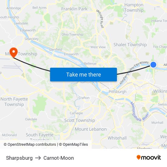 Sharpsburg to Carnot-Moon map