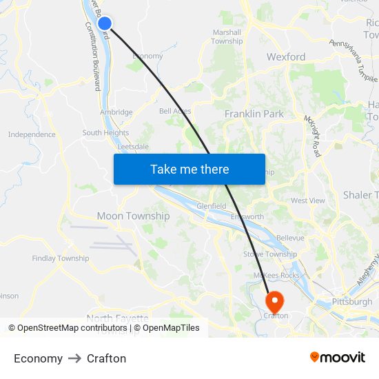 Economy to Crafton map