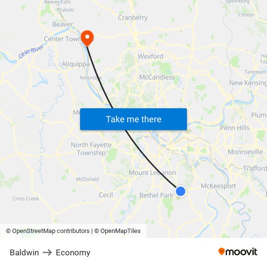 Baldwin to Economy map