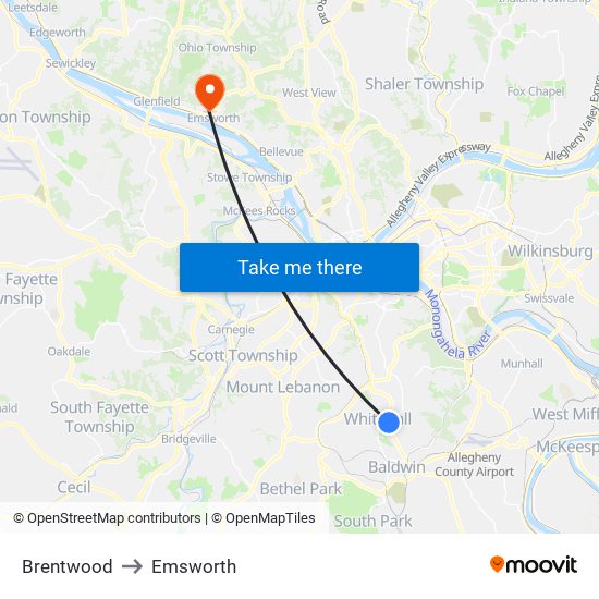 Brentwood to Emsworth map