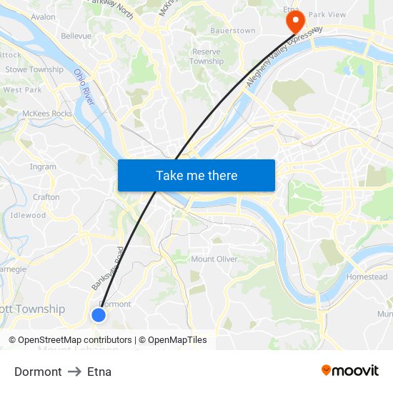 Dormont to Etna map