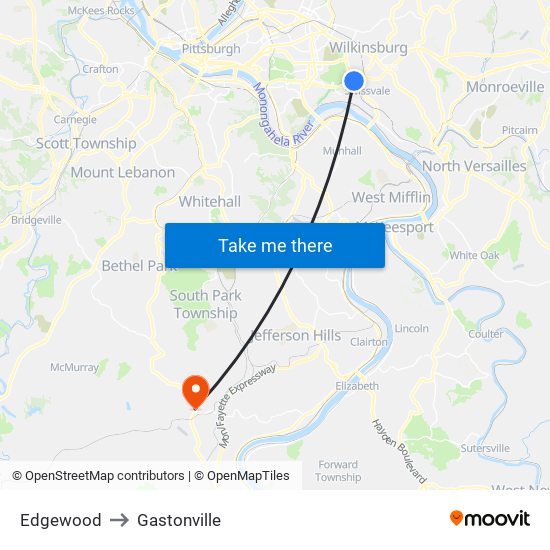 Edgewood to Gastonville map