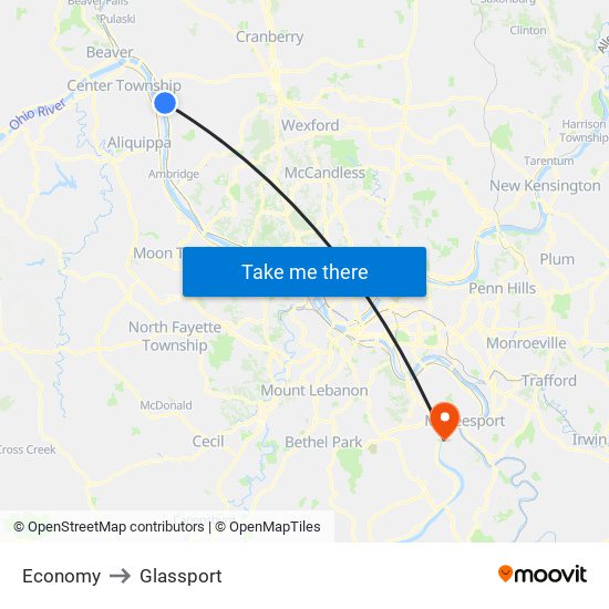 Economy to Glassport map