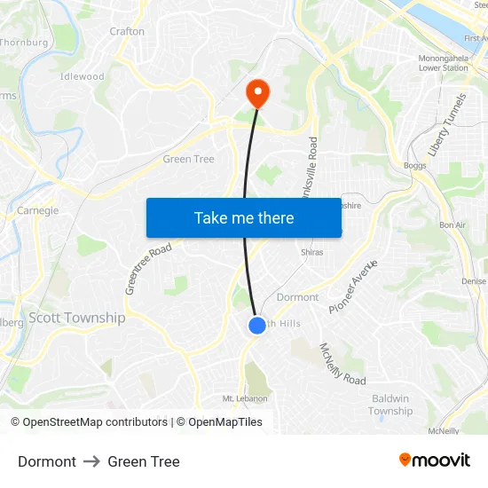Dormont to Green Tree map