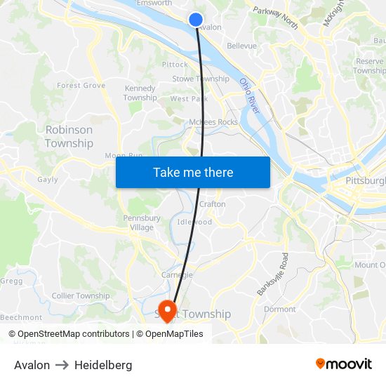 Avalon to Heidelberg map