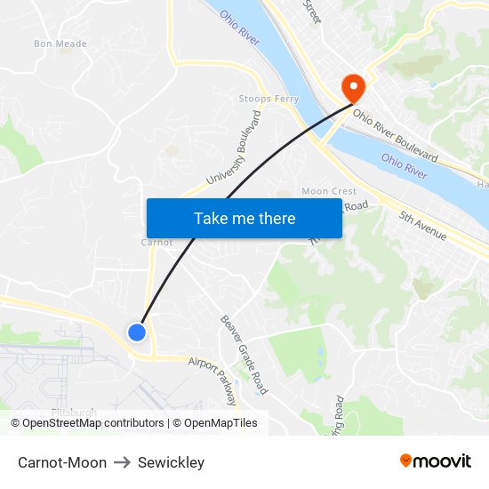 Carnot-Moon to Sewickley map