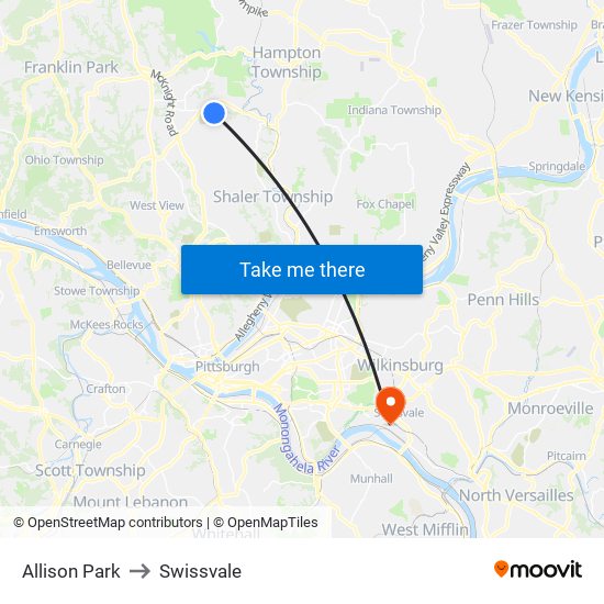 Allison Park to Swissvale map