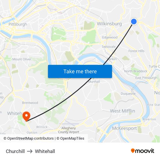 Churchill to Whitehall map