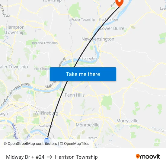 Midway Dr + #24 to Harrison Township map