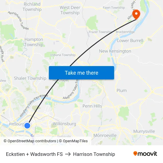 Eckstien + Wadsworth FS to Harrison Township map