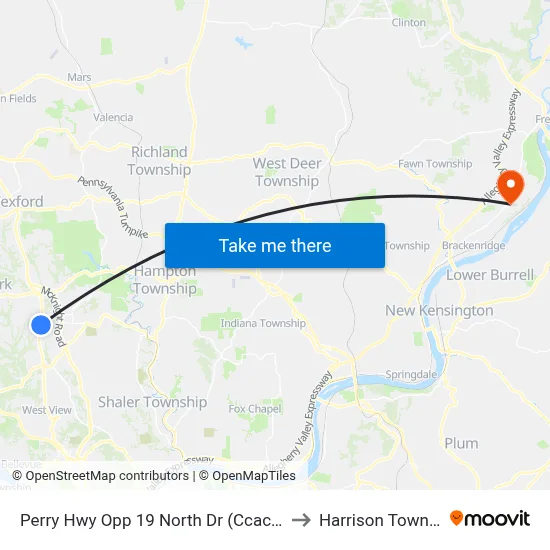 Perry Hwy Opp 19 North Dr (Ccac North) to Harrison Township map